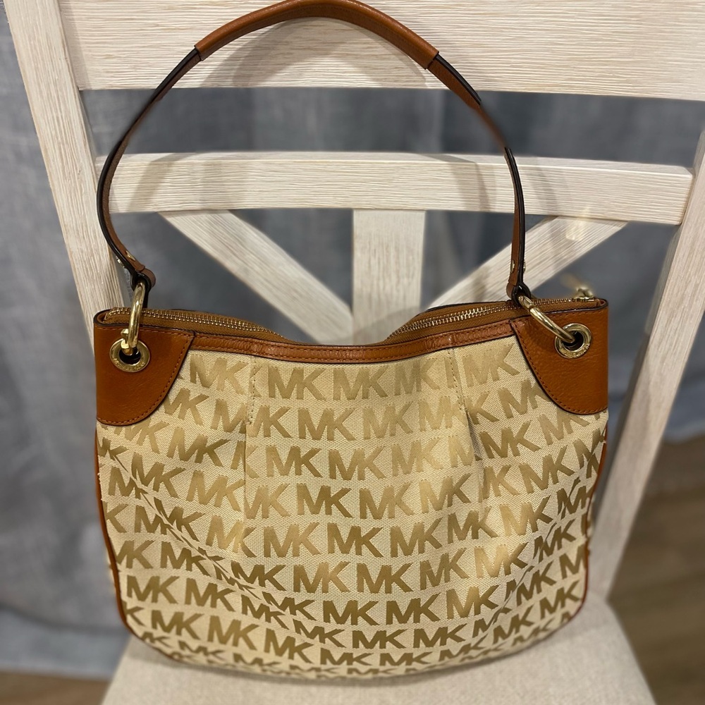 Michael Kors Ludlow Tan and Brown Women's Bag EUC